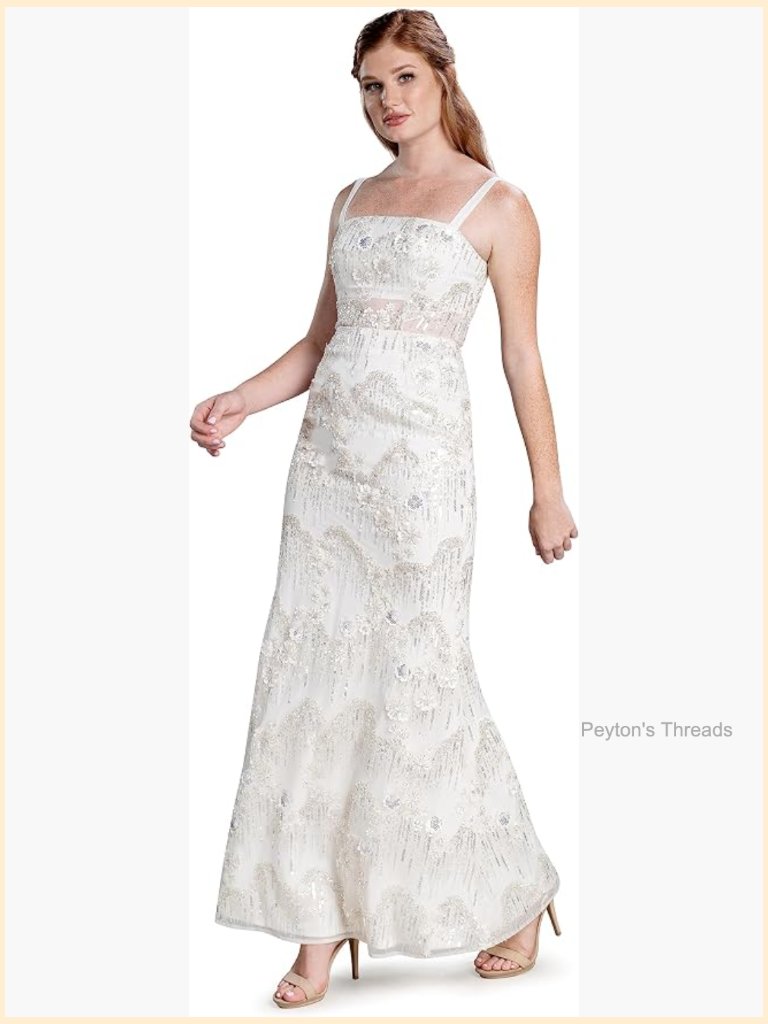 Mermaid Maxi Dress Square Neck Sleeveless Formal Embroidered Tulle